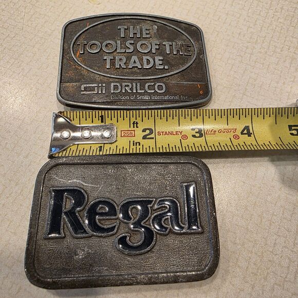 Vintage Belt Buckles Lot Of Two Regal  Drilco Tools Of Trade Logo Collectibles - Picture 4 of 9